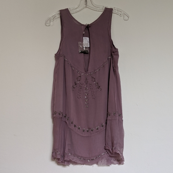 Free people sheer beaded tunic dress - Picture 3 of 4